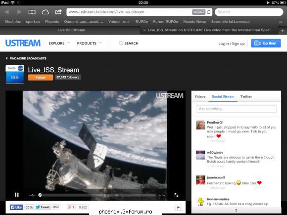 chiar acum se poate observa live.